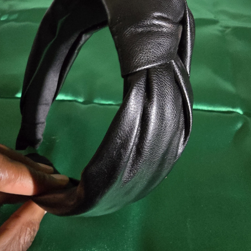 Black  "Leather  Look "Headband